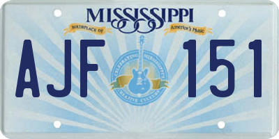 MS license plate AJF151
