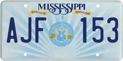 MS license plate AJF153