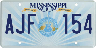 MS license plate AJF154