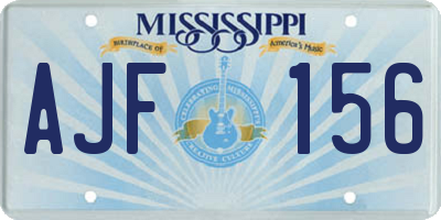 MS license plate AJF156