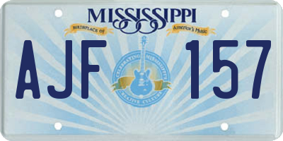 MS license plate AJF157