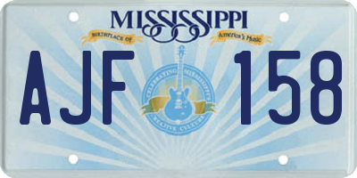 MS license plate AJF158