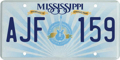 MS license plate AJF159