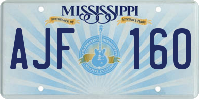 MS license plate AJF160