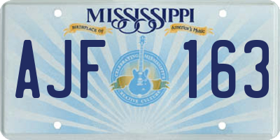 MS license plate AJF163