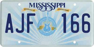 MS license plate AJF166
