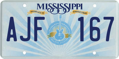 MS license plate AJF167