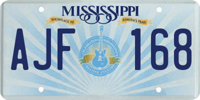 MS license plate AJF168