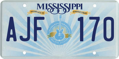 MS license plate AJF170