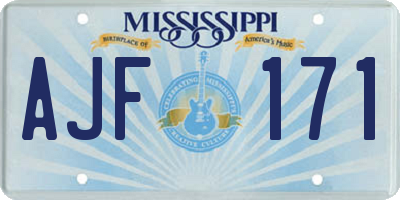 MS license plate AJF171
