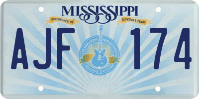 MS license plate AJF174