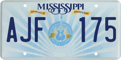 MS license plate AJF175