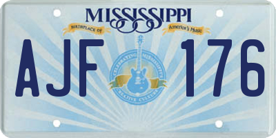 MS license plate AJF176