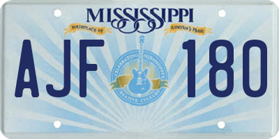 MS license plate AJF180