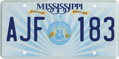 MS license plate AJF183