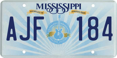 MS license plate AJF184