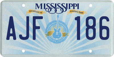 MS license plate AJF186