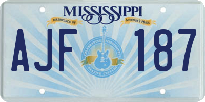 MS license plate AJF187