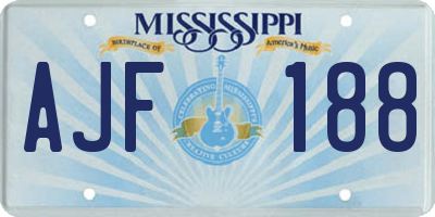 MS license plate AJF188