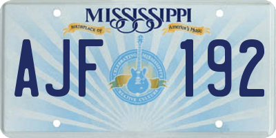 MS license plate AJF192