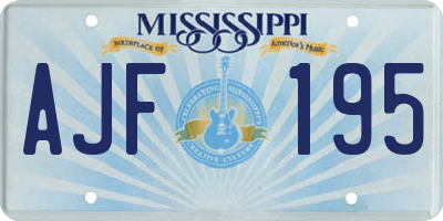MS license plate AJF195