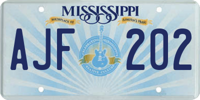 MS license plate AJF202