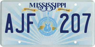 MS license plate AJF207