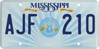 MS license plate AJF210
