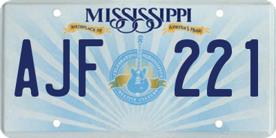 MS license plate AJF221