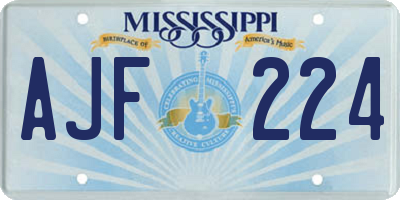 MS license plate AJF224