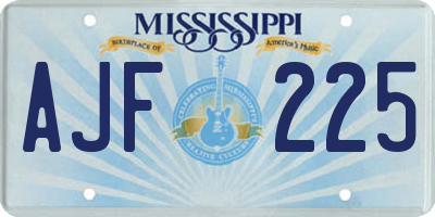 MS license plate AJF225
