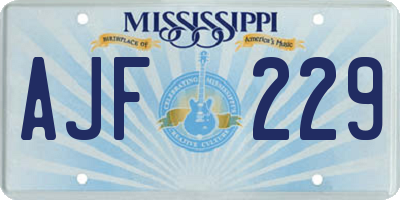 MS license plate AJF229