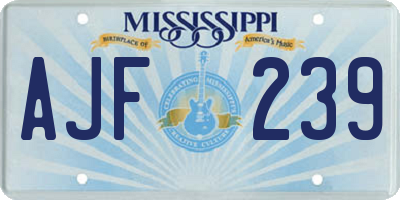 MS license plate AJF239