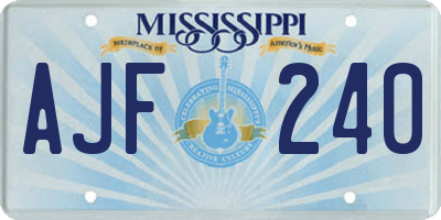 MS license plate AJF240