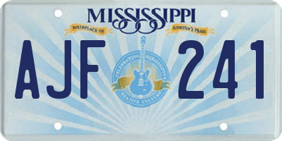MS license plate AJF241