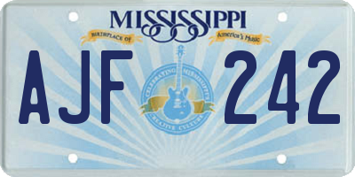 MS license plate AJF242