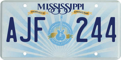 MS license plate AJF244