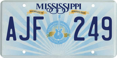 MS license plate AJF249