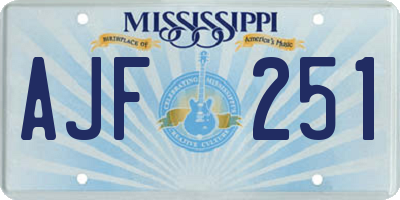 MS license plate AJF251