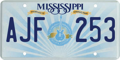MS license plate AJF253