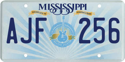MS license plate AJF256