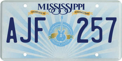 MS license plate AJF257