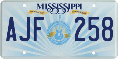 MS license plate AJF258