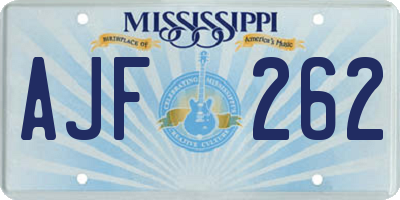 MS license plate AJF262