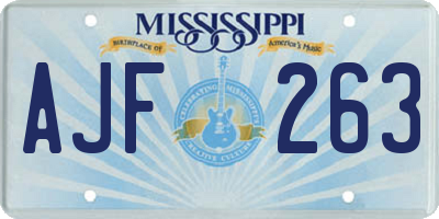 MS license plate AJF263