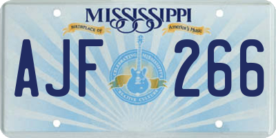 MS license plate AJF266