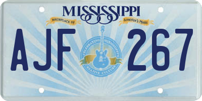 MS license plate AJF267