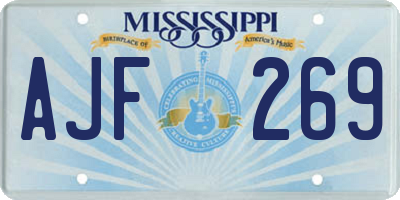 MS license plate AJF269
