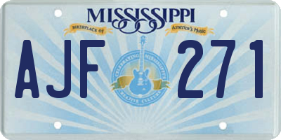 MS license plate AJF271