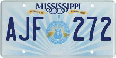 MS license plate AJF272